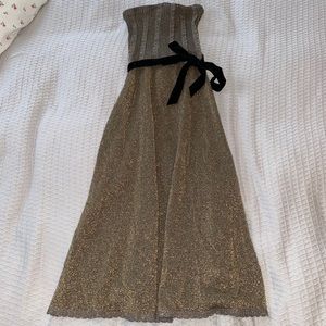 Free People | Strapless Gold Dress